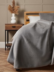 BHS Grey Faux Fur Throw - Image 1 of 4