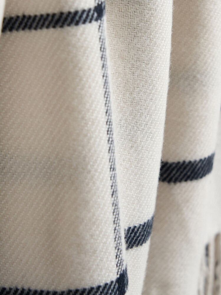BHS Blue Plain Check Woven Throw - Image 4 of 4