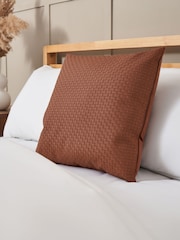 BHS Teracotta PU Weave Design Cushion - Image 1 of 4
