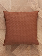 BHS Teracotta PU Weave Design Cushion - Image 3 of 4