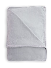 BHS Silver Microfleece Throw - Image 2 of 4
