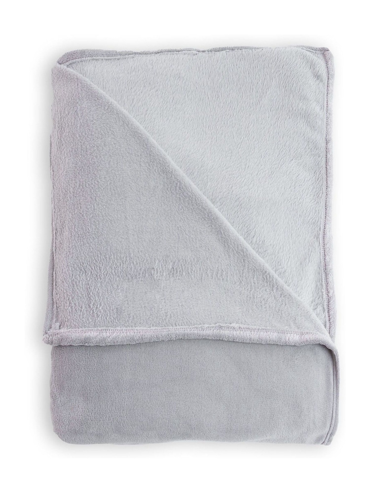 BHS Silver Microfleece Throw - Image 2 of 4 BHS Silver Microfleece Throw - Image 2 of 4