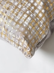 BHS Silver and Gold Foil Print Square Design Cushion - Image 4 of 4
