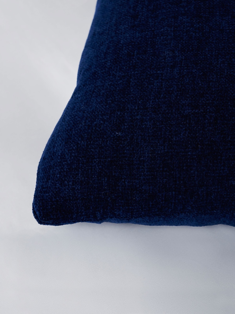 BHS Navy Chenille Cushion - Image 2 of 4