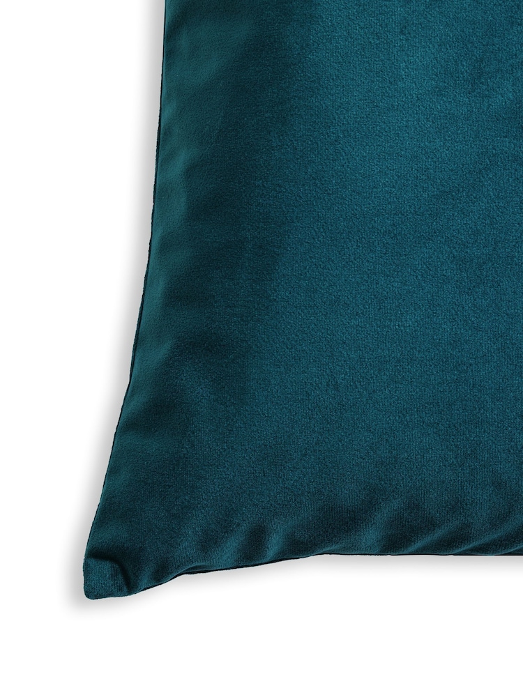 BHS Teal Velour Cushion - Image 4 of 4