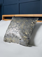 BHS Silver and Gold Foil Print Animal Print Design Cushion - Image 1 of 4