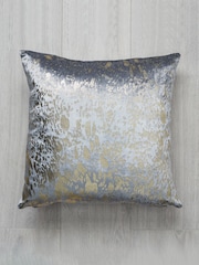 BHS Silver and Gold Foil Print Animal Print Design Cushion - Image 2 of 4