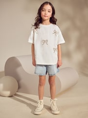 White Beaded T-Shirt (3-16yrs) - Image 1 of 8