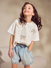 White Beaded T-Shirt (3-16yrs) - Image 2 of 8