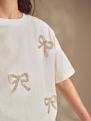 White Beaded T-Shirt (3-16yrs) - Image 4 of 8