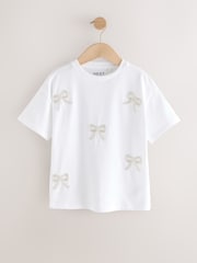 White Beaded T-Shirt (3-16yrs) - Image 5 of 8