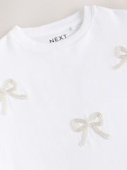 White Beaded T-Shirt (3-16yrs) - Image 7 of 8