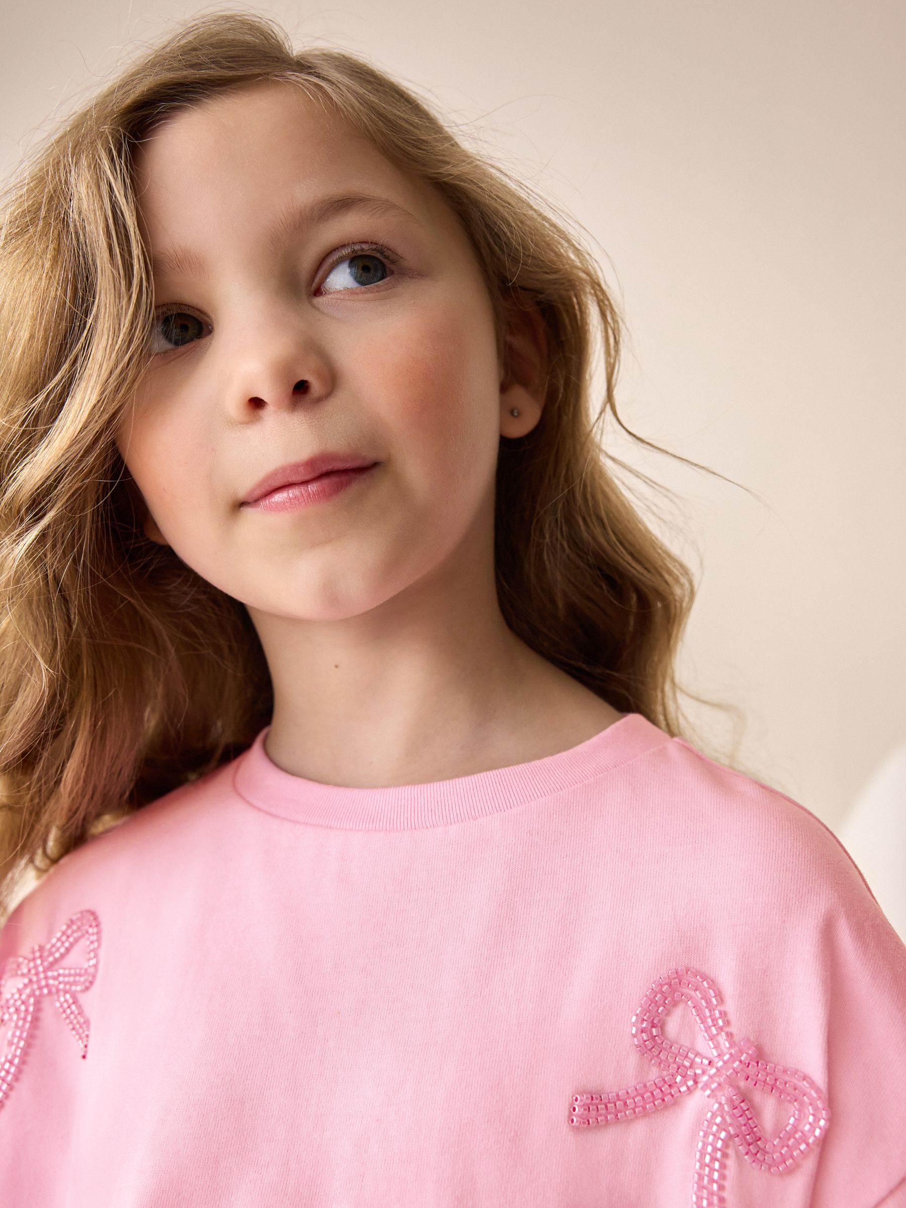 Buy Light Pink Beaded T-Shirt (3-16yrs) from Next USA