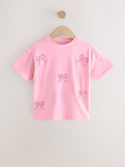 Light Pink Beaded T-Shirt (3-16yrs) - Image 5 of 8
