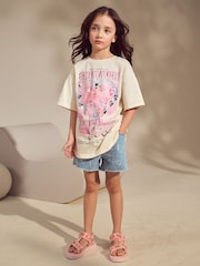 Ecru White Oversized Sequin Graphic Print T-Shirt (3-16yrs) - Image 2 of 8