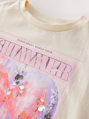 Ecru White Oversized Sequin Graphic Print T-Shirt (3-16yrs) - Image 7 of 8