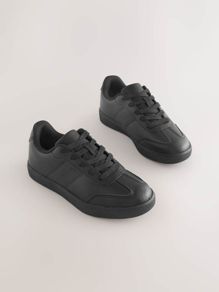 Black Leather Lace Up School Shoe - Image 1 of 5