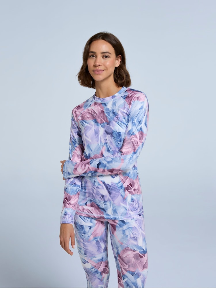 Animal Pink Womens Piste Printed Thermal Top - Image 3 of 4