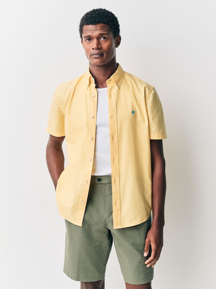 Yellow Oxford Short Sleeve 100% Cotton Shirt - Image 1 of 6