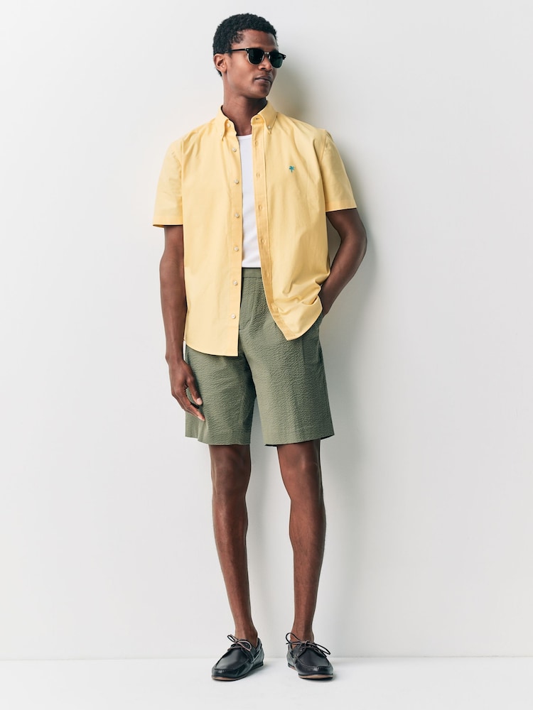 Yellow Oxford Short Sleeve 100% Cotton Shirt - Image 2 of 6