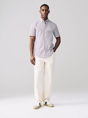 Ecru Gingham Check Short Sleeve Shirt - Image 2 of 8