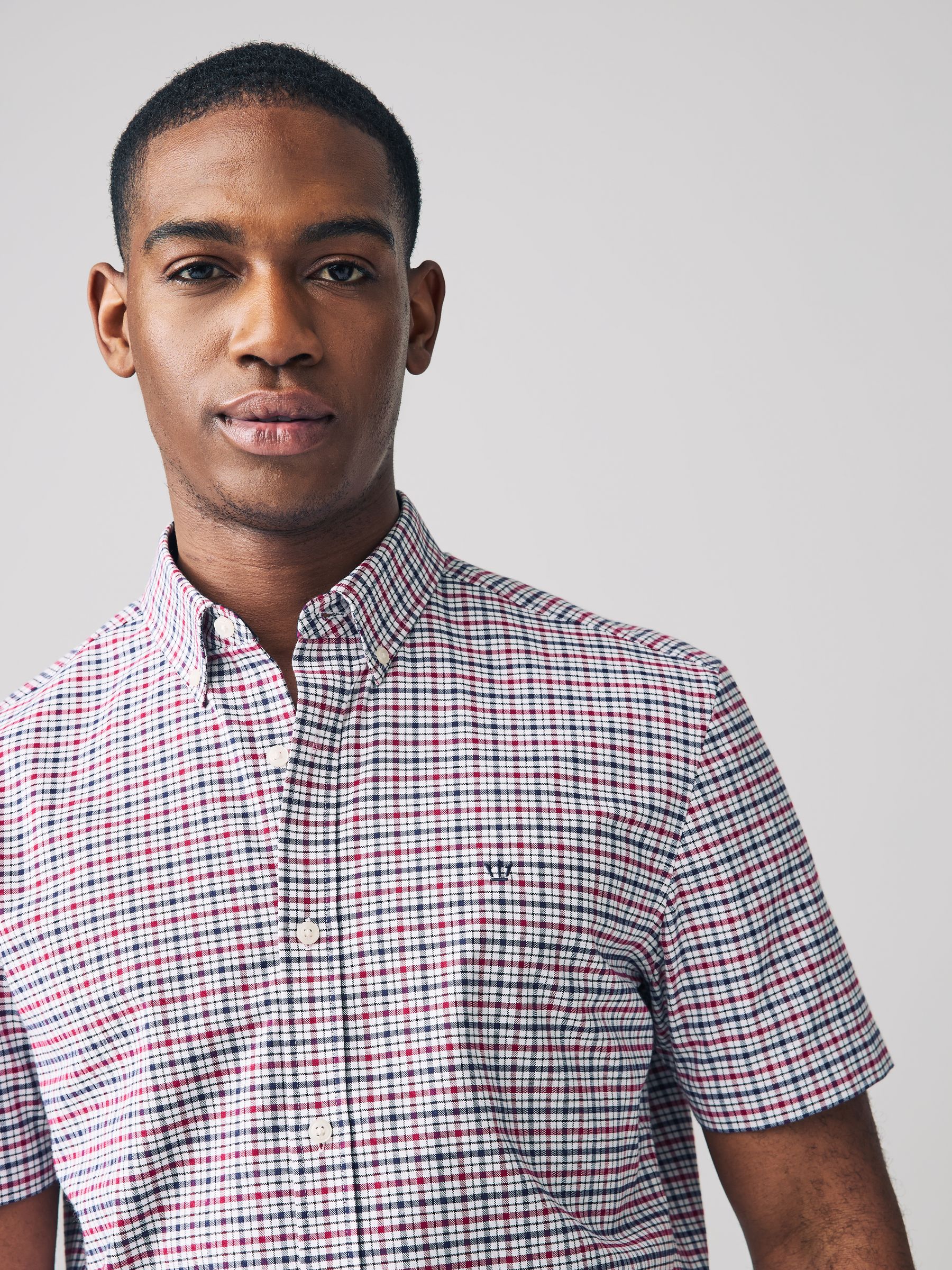 Buy Ecru Gingham Check Short Sleeve Shirt from Next Romania