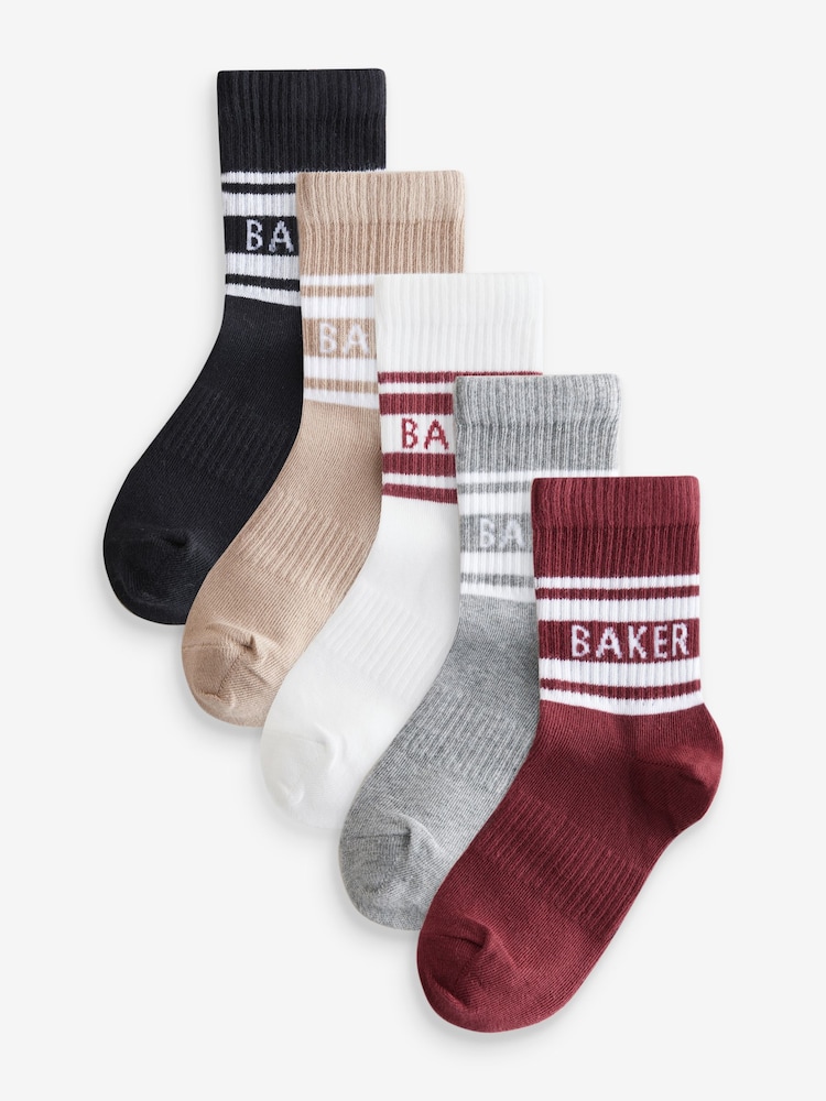 Temno rdeča - Komplet 5 parov fantovskih nogavic Baker by Ted Baker - Slika 1 iz 8 Temno rdeča - Komplet 5 parov fantovskih nogavic Baker by Ted Baker - Slika 1 iz 8