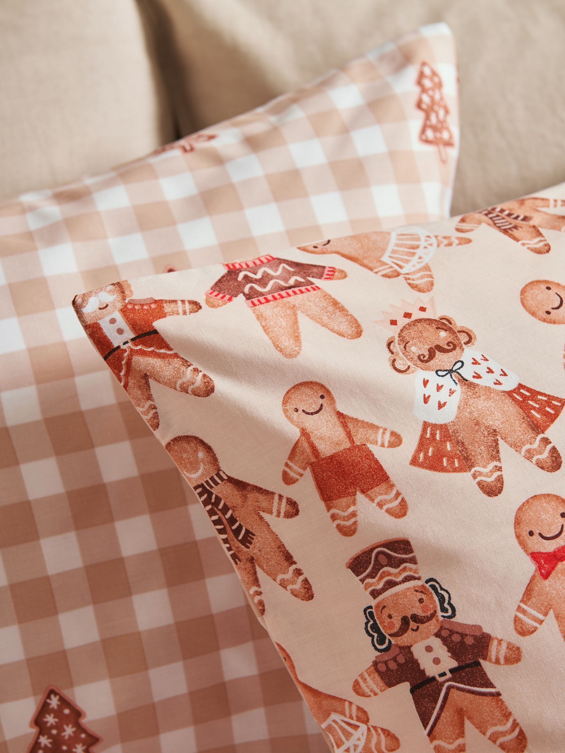 Buy 2 Pack Christmas Gingerbread Duvet Cover and Pillowcase Set