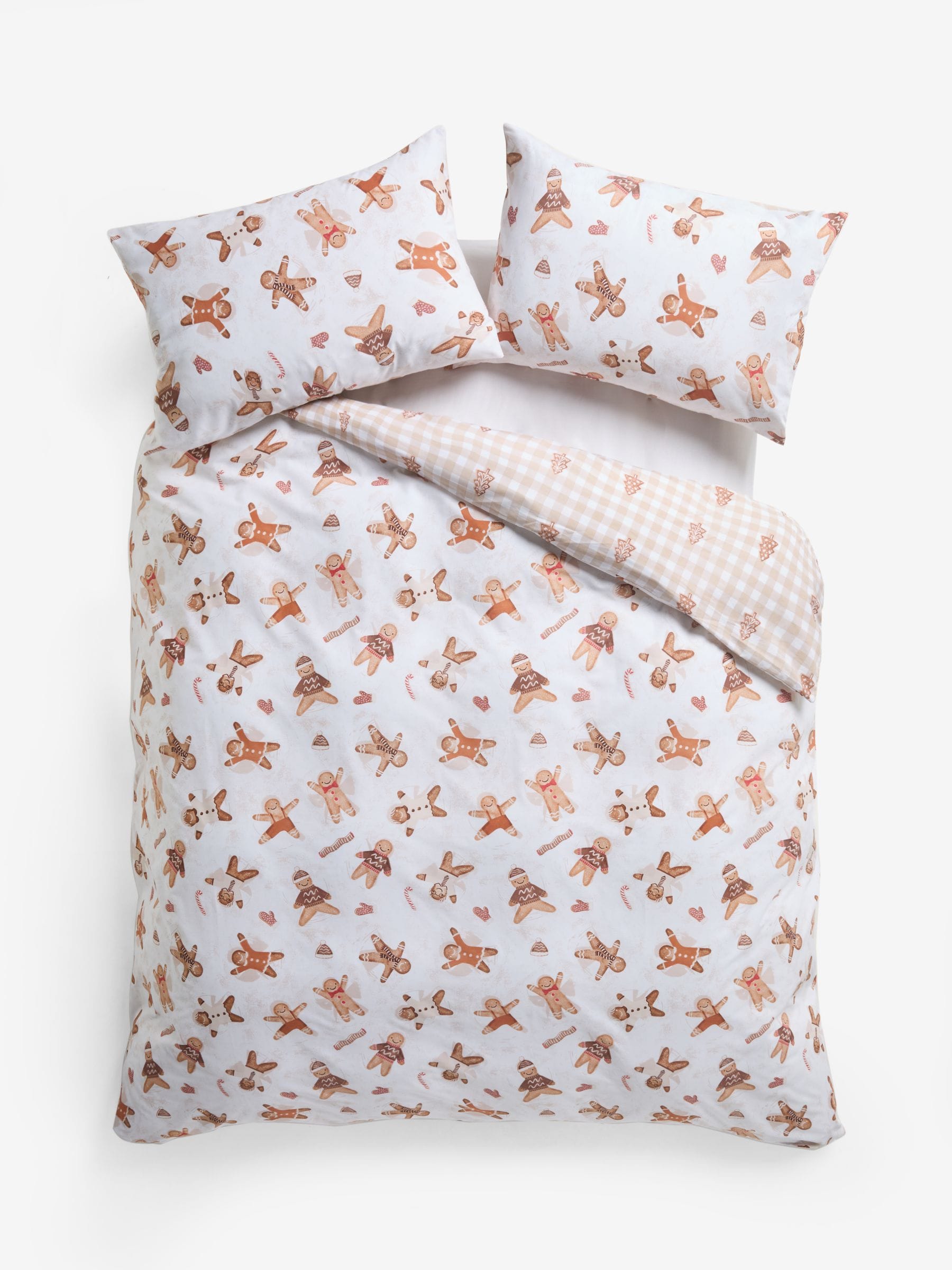 Buy 2 Pack Christmas Gingerbread Duvet Cover and Pillowcase Set