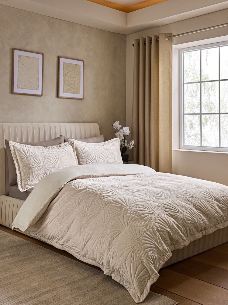 Natural Velvet Ginkgo Duvet Cover and Pillowcase Set - Image 1 of 4