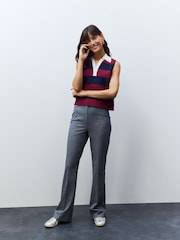 Blue Denim Look Bootcut Tailored Trousers - Image 1 of 3