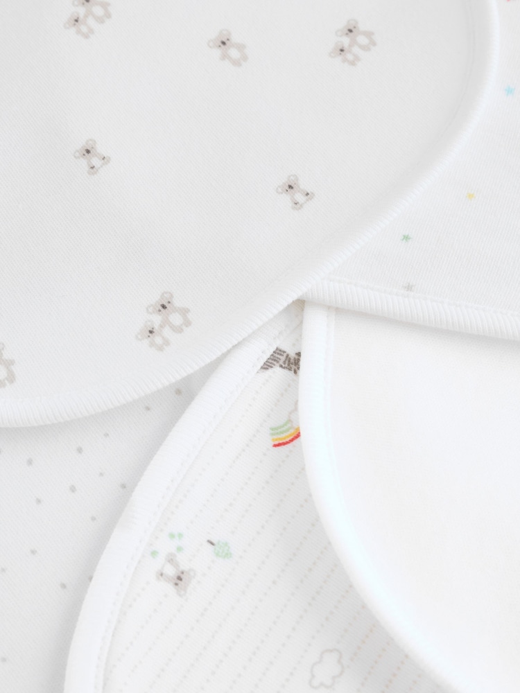 White Animal Print Baby Bibs 5 Pack - Image 7 of 7