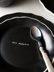 Rockett St George Set of 4 Black Bon Appetit Side Plates - Image 4 of 8