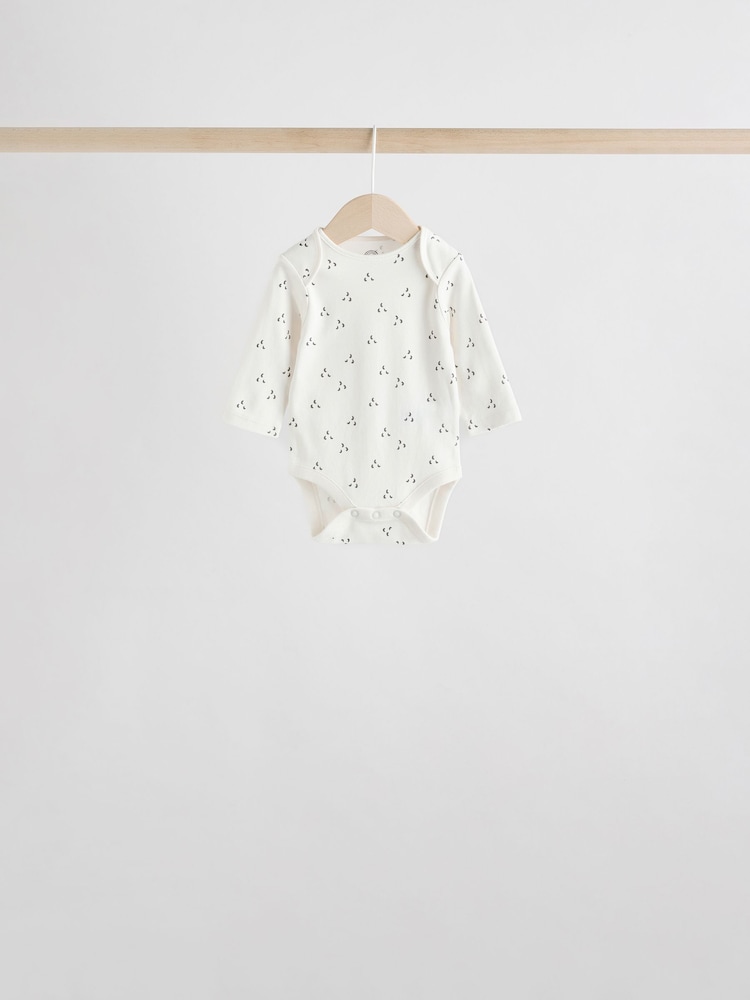 Neutral 100% Cotton Long Sleeve Baby Bodysuits 5 Pack - Image 2 of 11