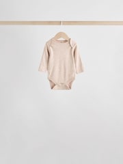 Neutral 100% Cotton Long Sleeve Baby Bodysuits 5 Pack - Image 6 of 11
