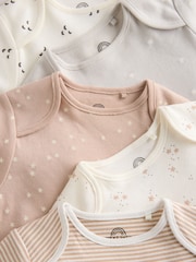 Neutral 100% Cotton Short Sleeve Baby Bodysuits 5 Pack - Image 10 of 12
