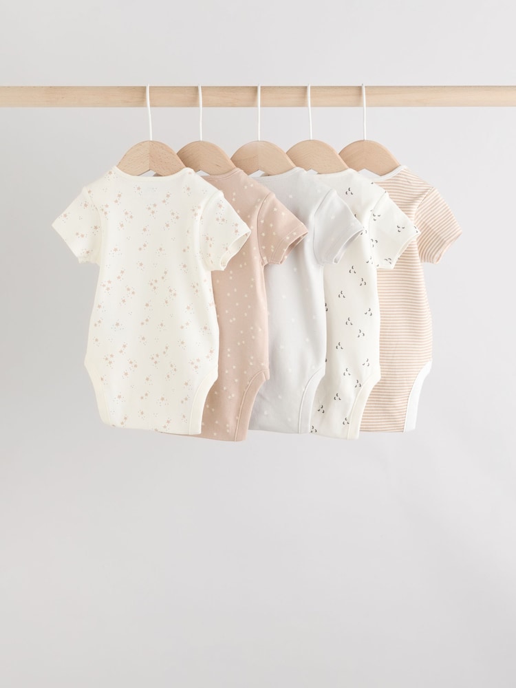 Neutral 100% Cotton Short Sleeve Baby Bodysuits 5 Pack - Image 2 of 12 Neutral 100% Cotton Short Sleeve Baby Bodysuits 5 Pack - Image 2 of 12