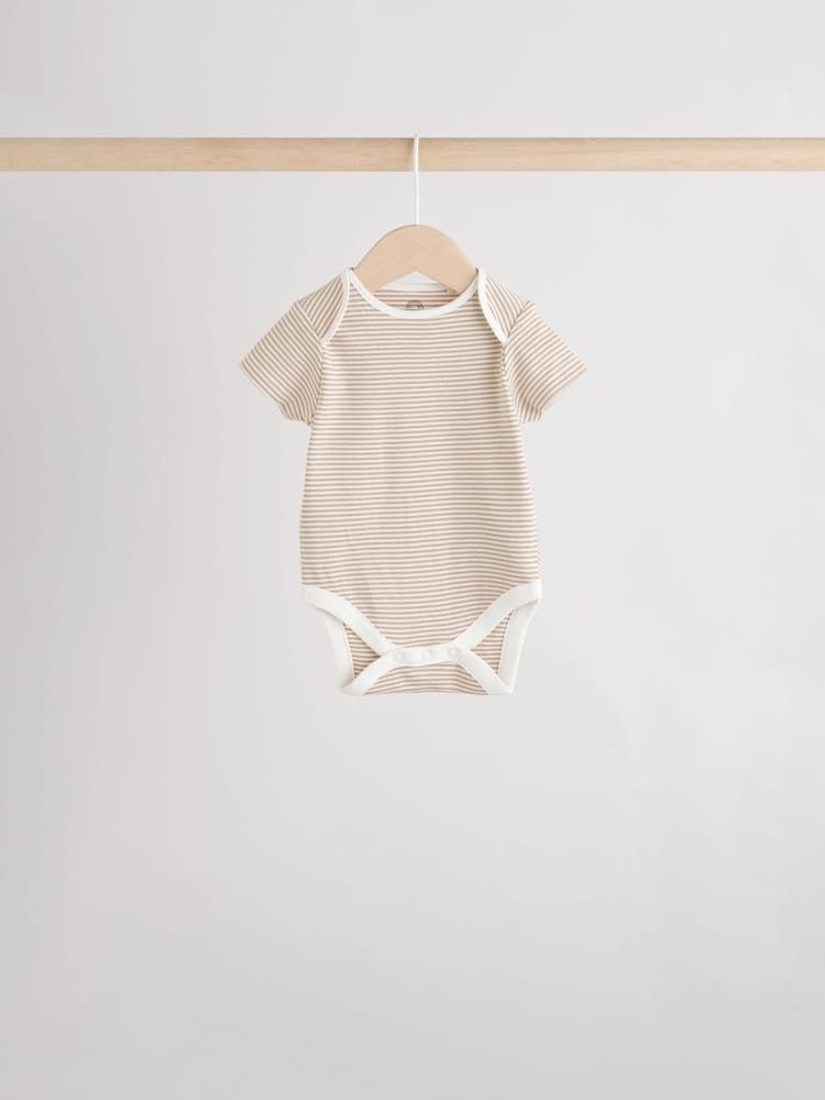 NEXT Pasgeboren Set van 5 babyrompers van 100% katoen met korte mouwen Grey Zebra 50 NEXT Pasgeboren Set van 5 babyrompers van 100% katoen met korte mouwen Grey Zebra 50