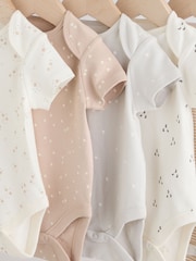 Neutral 100% Cotton Short Sleeve Baby Bodysuits 5 Pack - Image 9 of 12