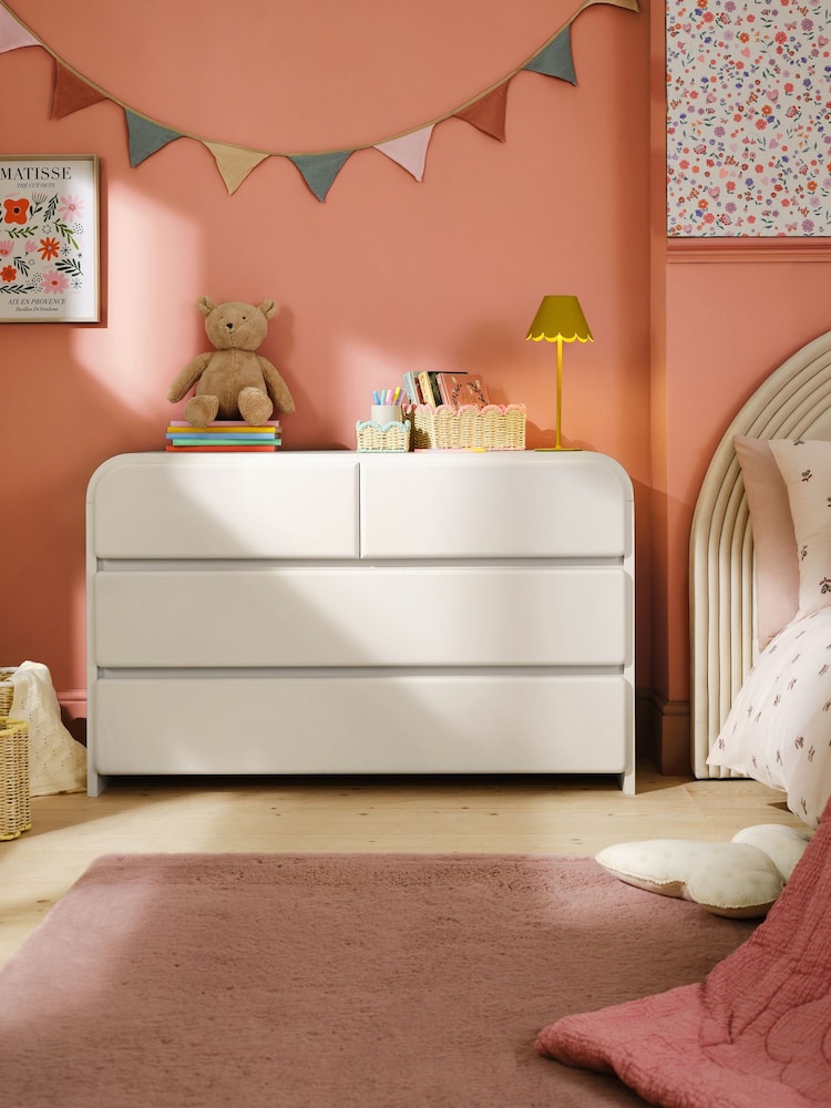 White Kids Wide Bubble Wide Chest of Drawers - Image 1 of 6