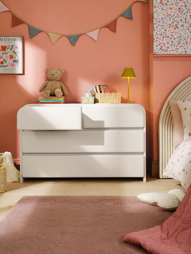 White Kids Wide Bubble Wide Chest of Drawers - Image 2 of 6 White Kids Wide Bubble Wide Chest of Drawers - Image 2 of 6
