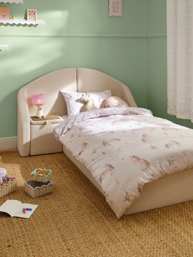 Soft Cosy Boucle Ivory Natural Storytime Drawer Storage Bed Single Bed Frame With Drawer Storage - Image 2 of 5