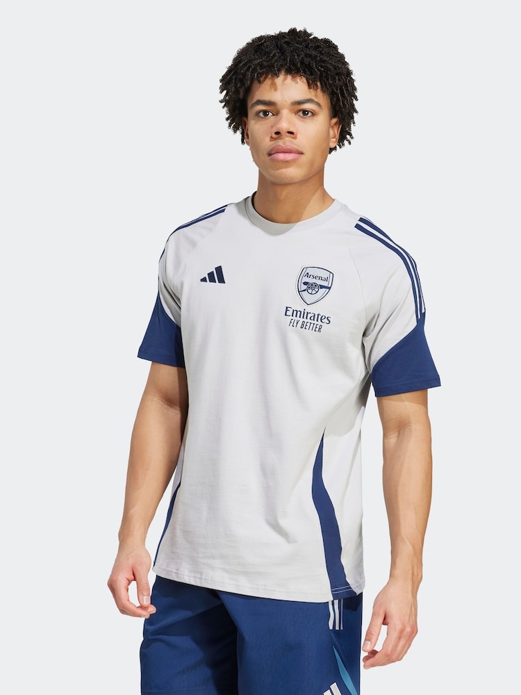 adidas Grey Arsenal Tiro 25 Competition Cotton T-Shirt - Image 1 of 7 adidas Grey Arsenal Tiro 25 Competition Cotton T-Shirt - Image 1 of 7