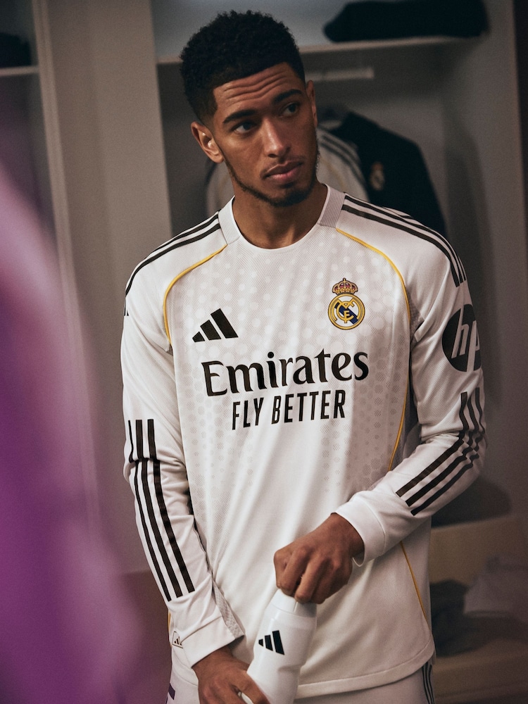 adidas White Real Madrid 25/26 Home Jersey - Image 1 of 5 adidas White Real Madrid 25/26 Home Jersey - Image 1 of 5