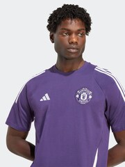 adidas Plum Purple Manchester United Tiro 25 Competition Cotton T-Shirt - Image 4 of 6