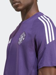 adidas Plum Purple Manchester United Tiro 25 Competition Cotton T-Shirt - Image 5 of 6