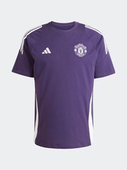 adidas Plum Purple Manchester United Tiro 25 Competition Cotton T-Shirt - Image 6 of 6