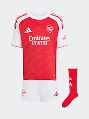 adidas Red/White Kids Arsenal 25/26 Home Mini Kit - Image 6 of 9