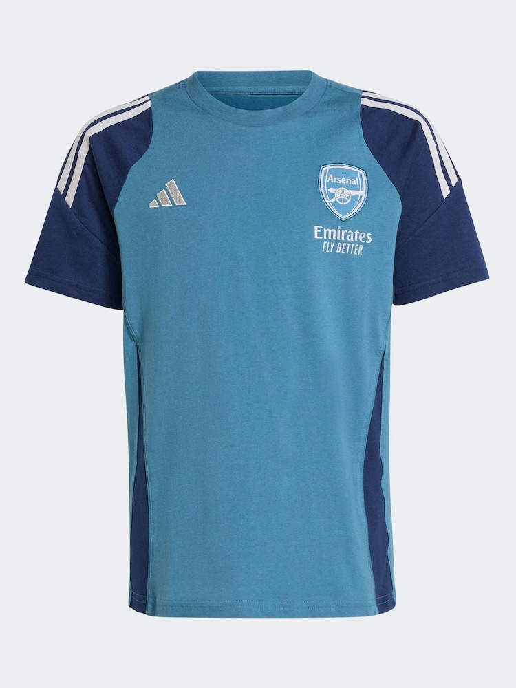 adidas Blue Kids Arsenal Tiro 25 Competition Cotton T-Shirt - Image 6 of 6