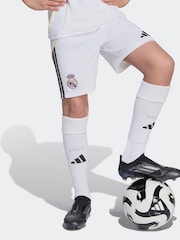 adidas White Kids Real Madrid 25/26 Home Shorts - Image 1 of 5